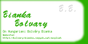 bianka bolvary business card